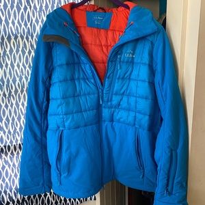 LL Bean teal and orange jacket